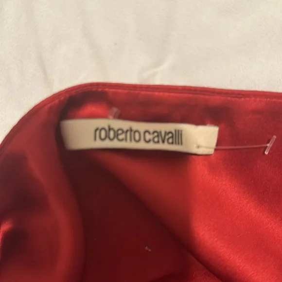 Roberto Cavalli red silk dress size 42 $359